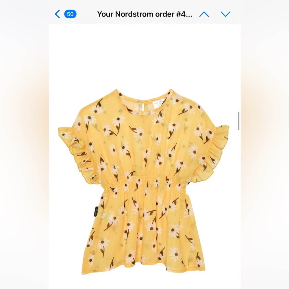 NWOT Tiny Tribe girls swim coverup dress yellow white daisies size 3T 🌼🤍